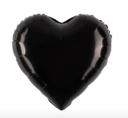 Фольгированный шар Черное сердце (18''/46 см)