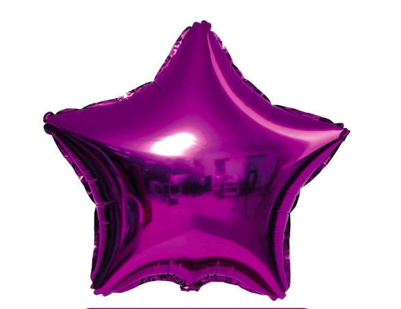Фольгированный шар "Звезда пурпурный темный" (18''/46 см)
