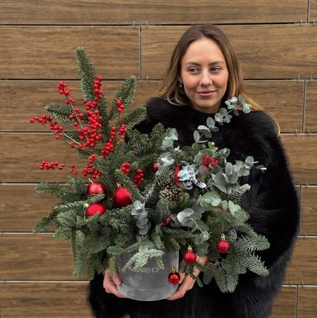 Композиция новогодняя "Снегирь"