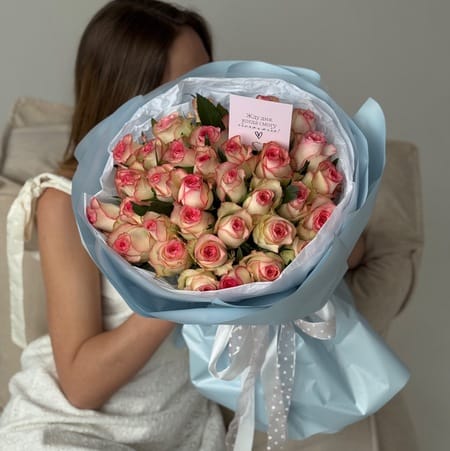 Набор №2 Букет роз(35шт)+ шар+медведь+открытка