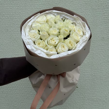 Букет роз "Жемчуг" 21 роза