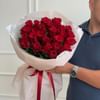 Букет красных роз "Страсть" 25 роз