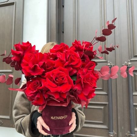 Коробка с розами "Письмо о любви"