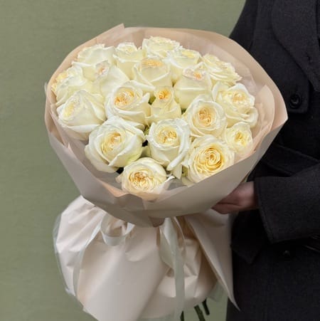 Букет роз "Лимонный" 21 роза