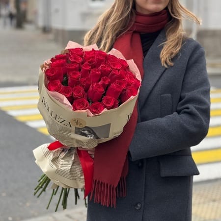 Букет роз "Шик" 60см 35 роз