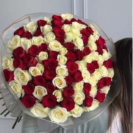 Букет роз "Радужный" 101 роза