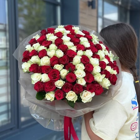 Букет роз "Радужный" 101 роза