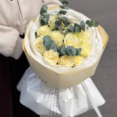 Букет роз "Кружево" 11 роз