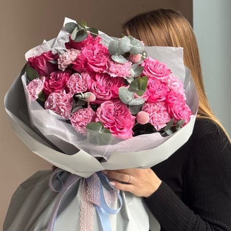 Букет "Малиновое лето"