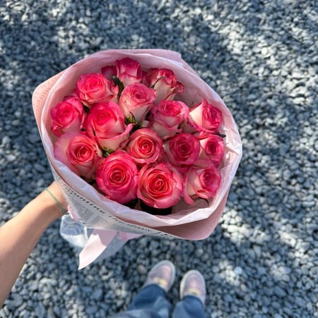 Букет роз "Дыхание" 15 роз