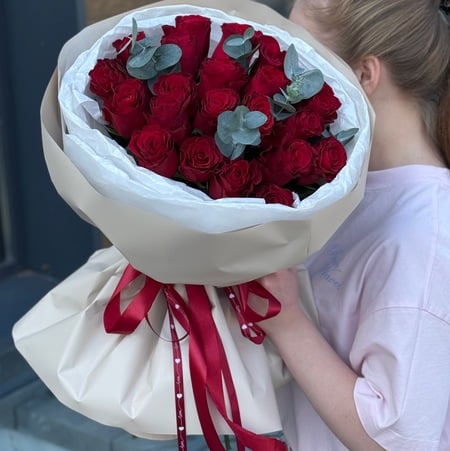 Букет роз "Амстердам" 21 роза