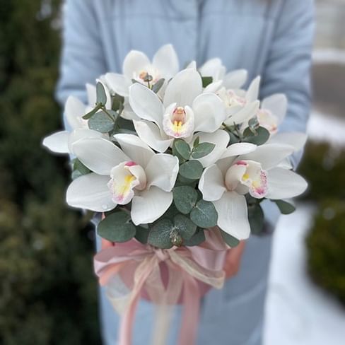 Коробка с орхидеями "Белая"