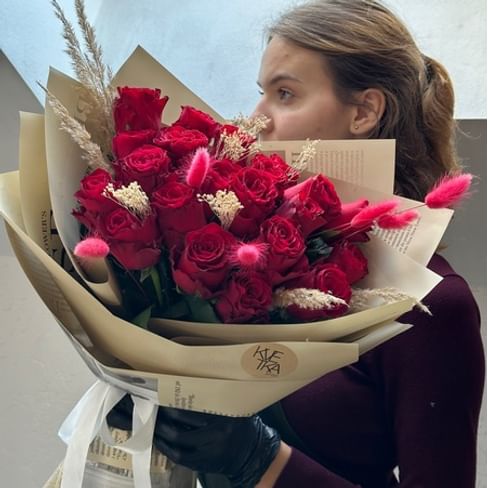 Букет роз "Зайчик" 21 роза