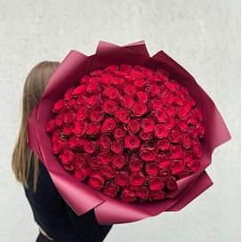 Букет роз "Кружевной" 60см 101 роза