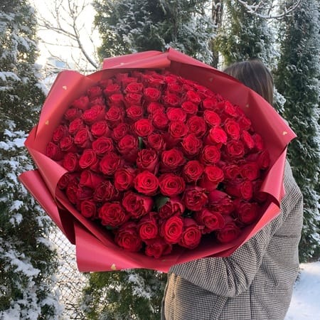 Букет роз "Кружевной" 60см 101 роза