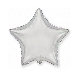 Фольгированный шар "Звезда серебро" (18''/46 см)
