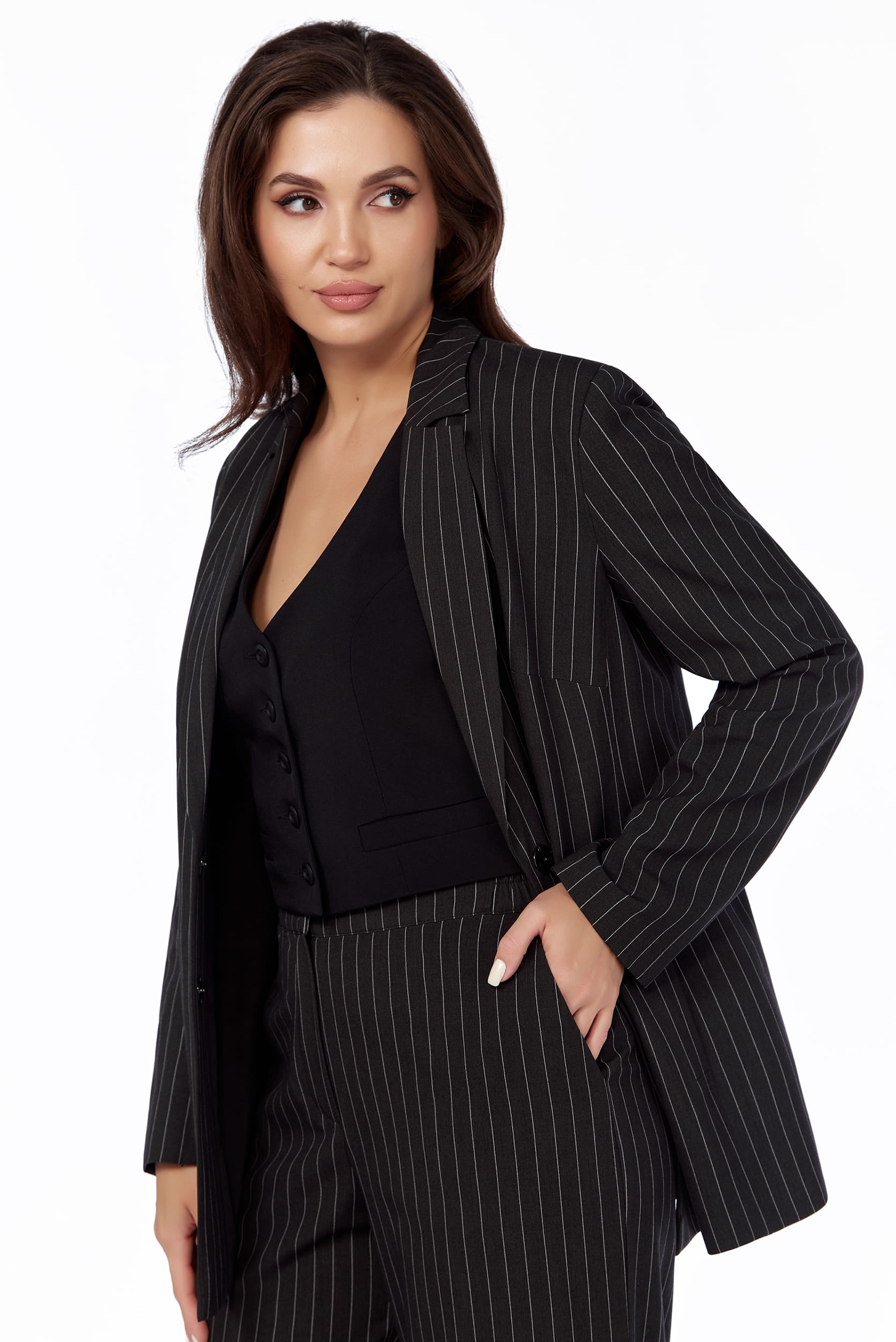 Костюм двойка LaKona 11635 графит в полоску