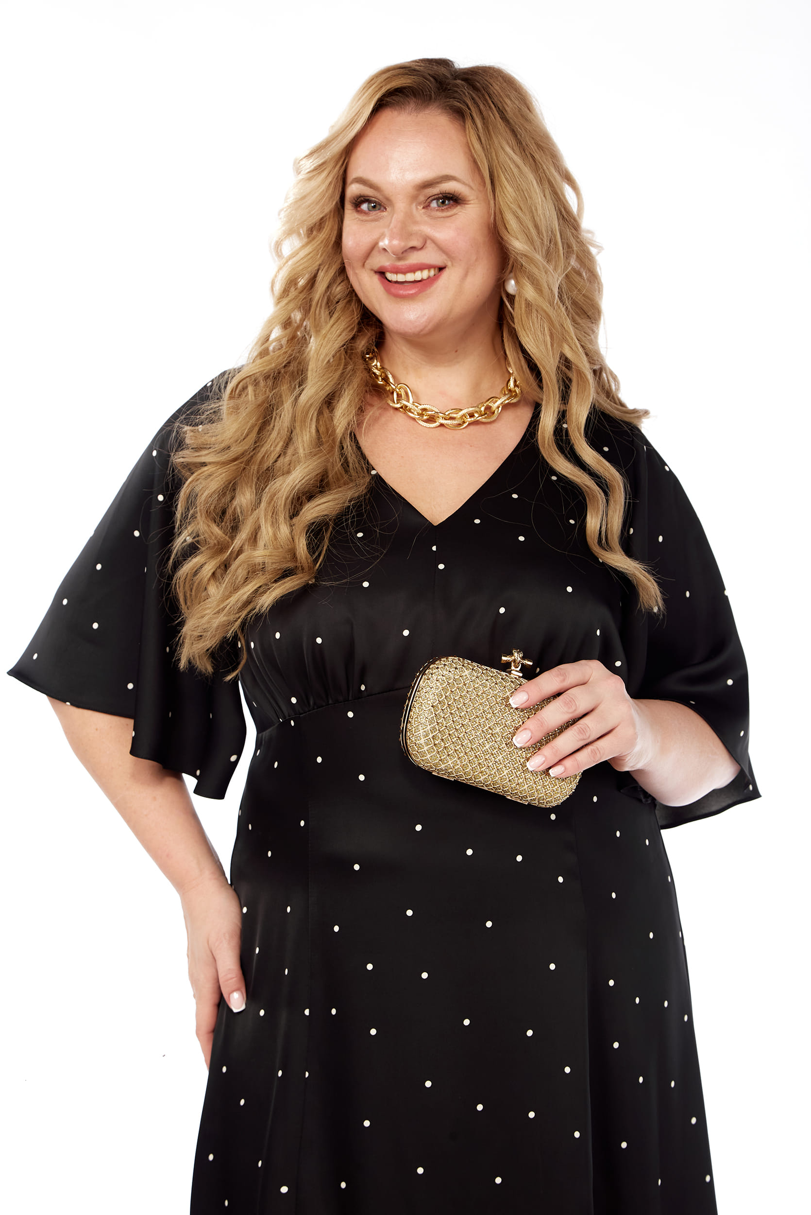 Платье LaKona 11653 черно-белый в горох