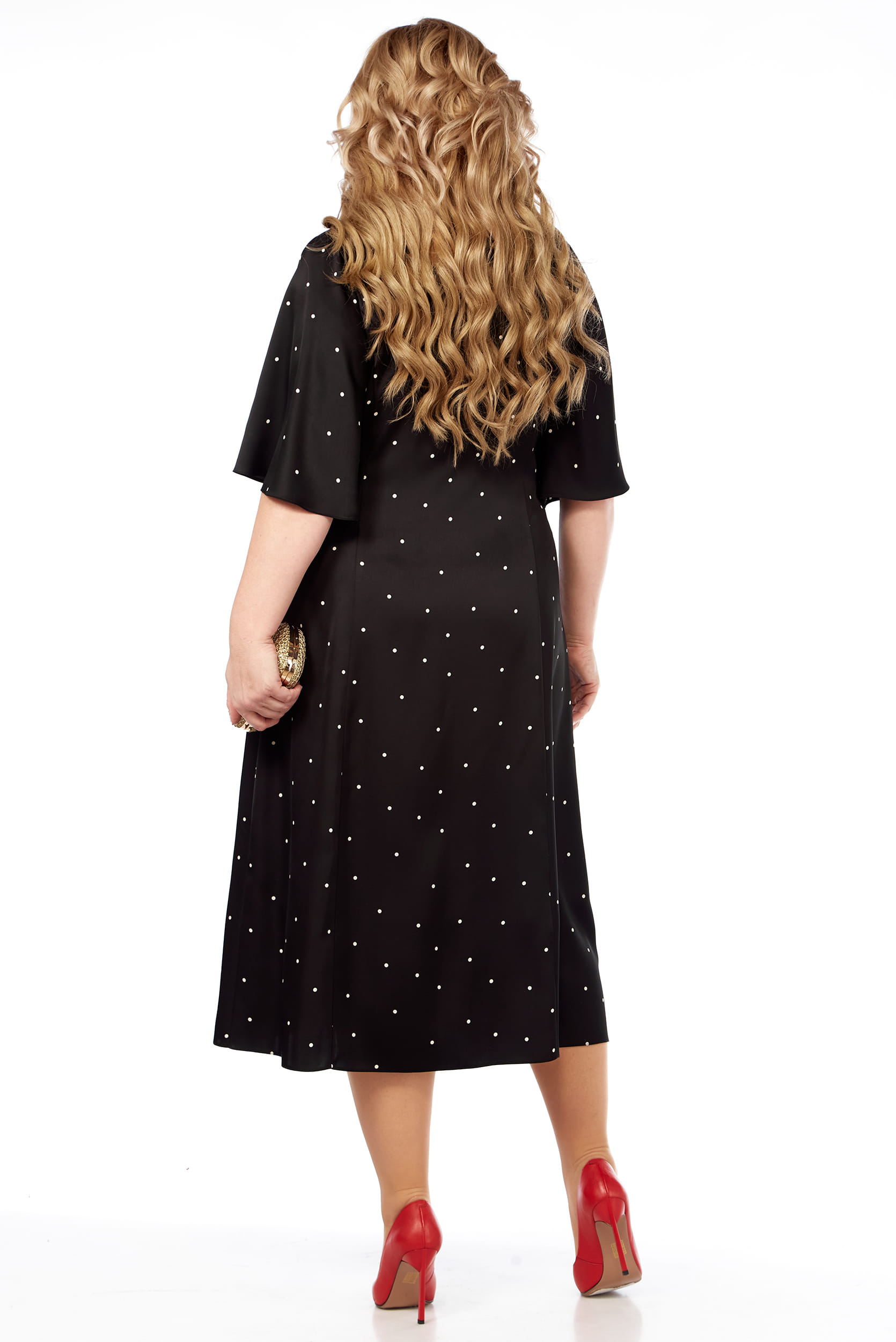 Платье LaKona 11653 черно-белый в горох