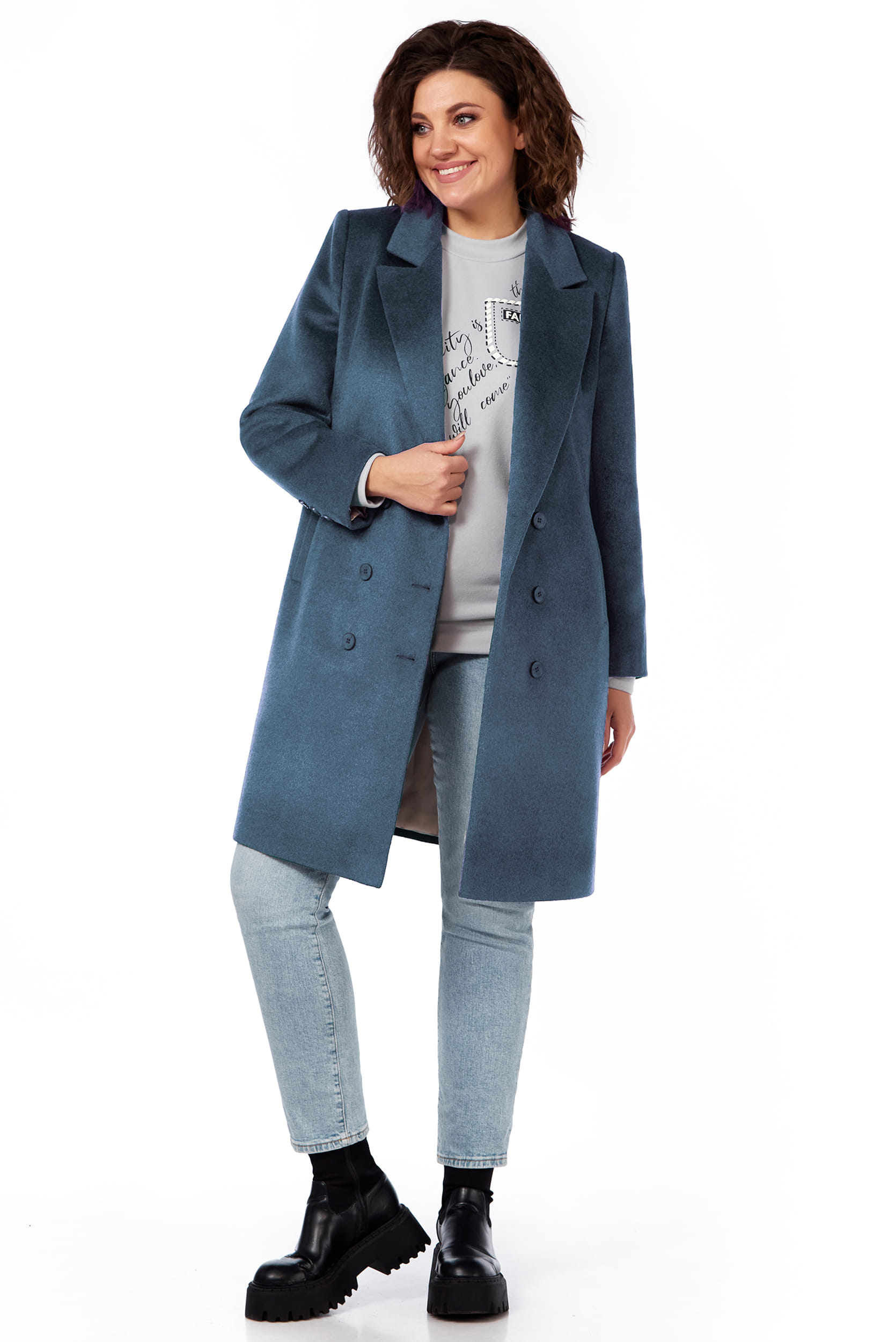 Пальто LaKona 11572 серо-голубой