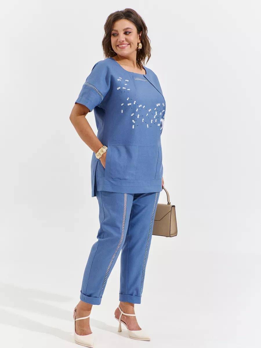 Костюм двойка LaKona 11378 синий с одуванчиками