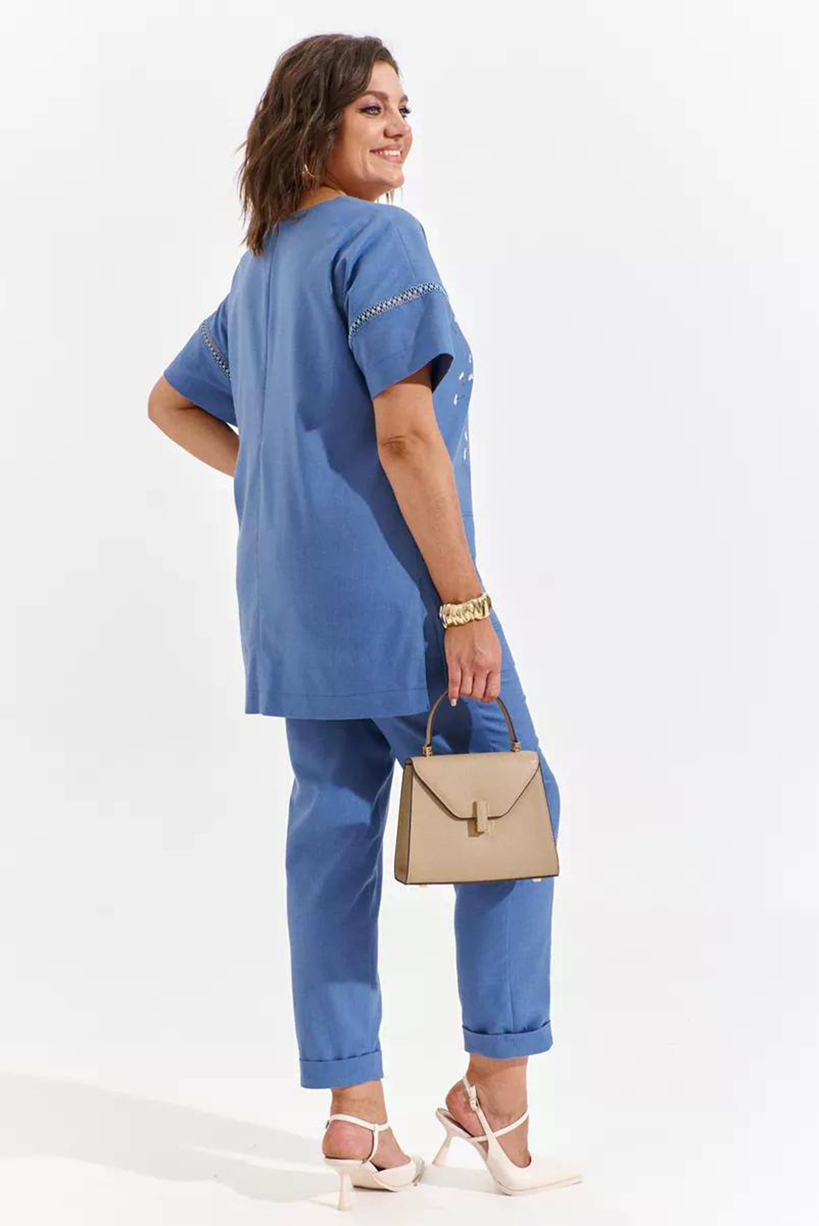 Костюм двойка LaKona 11378 синий с одуванчиками