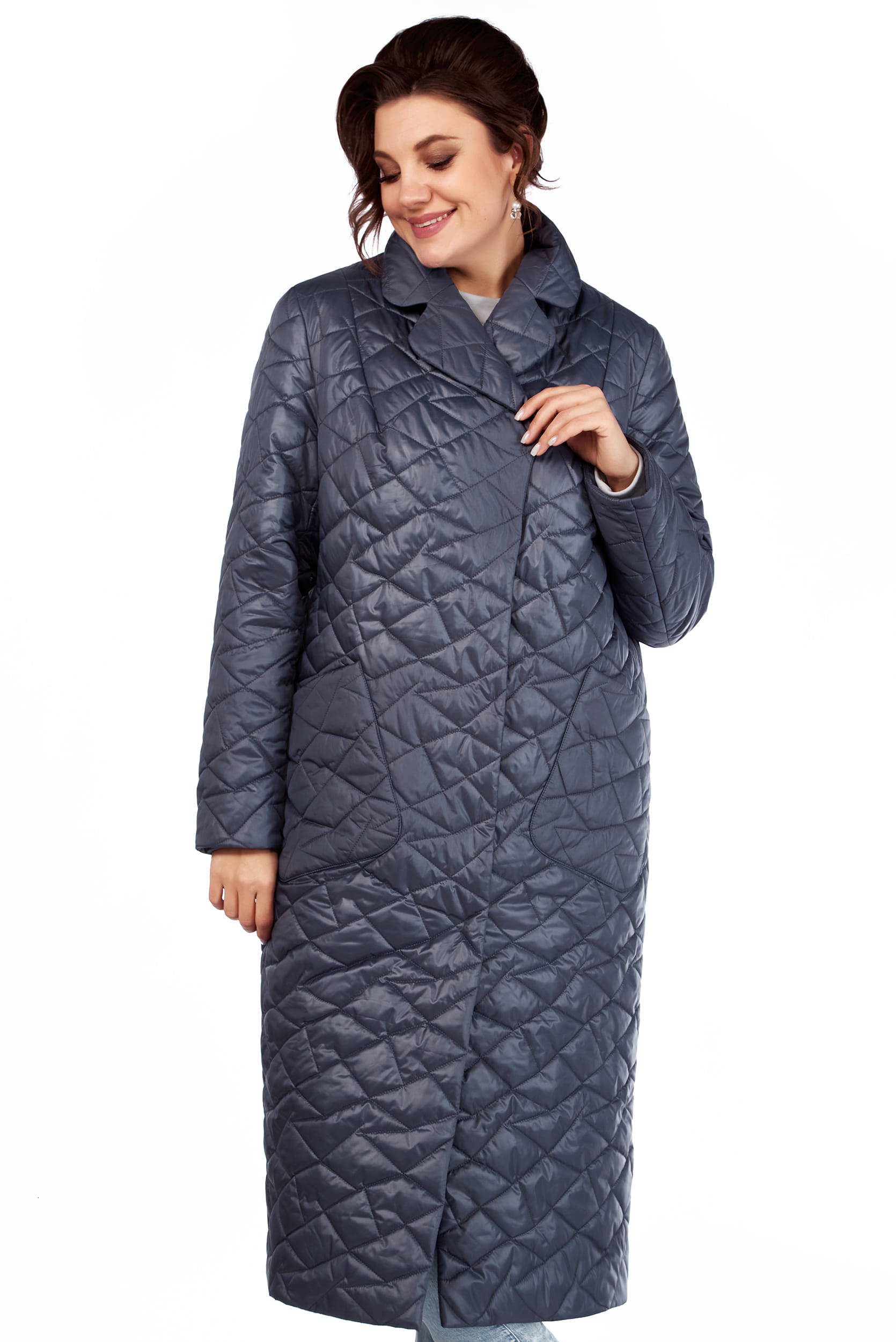 Пальто с поясом LaKona 11573 Синий Под Джинс