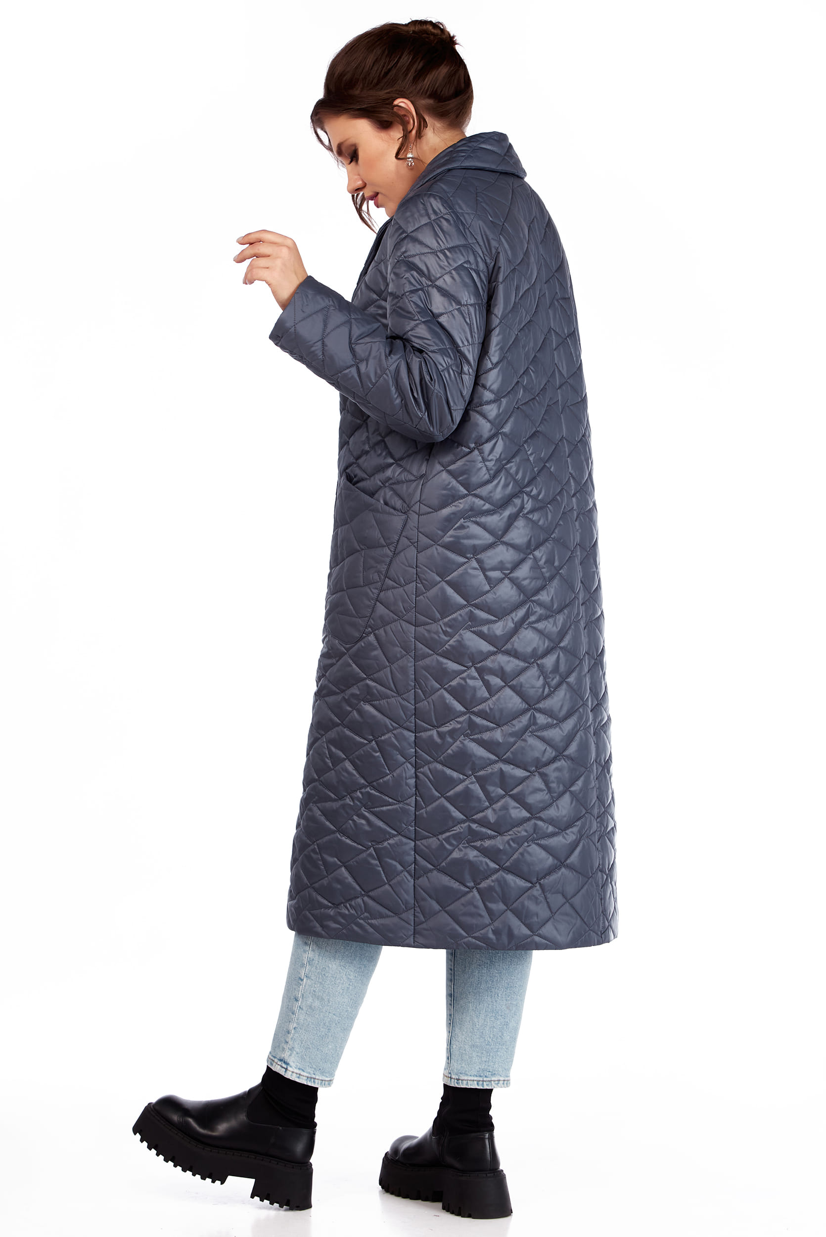 Пальто с поясом LaKona 11573 Синий Под Джинс