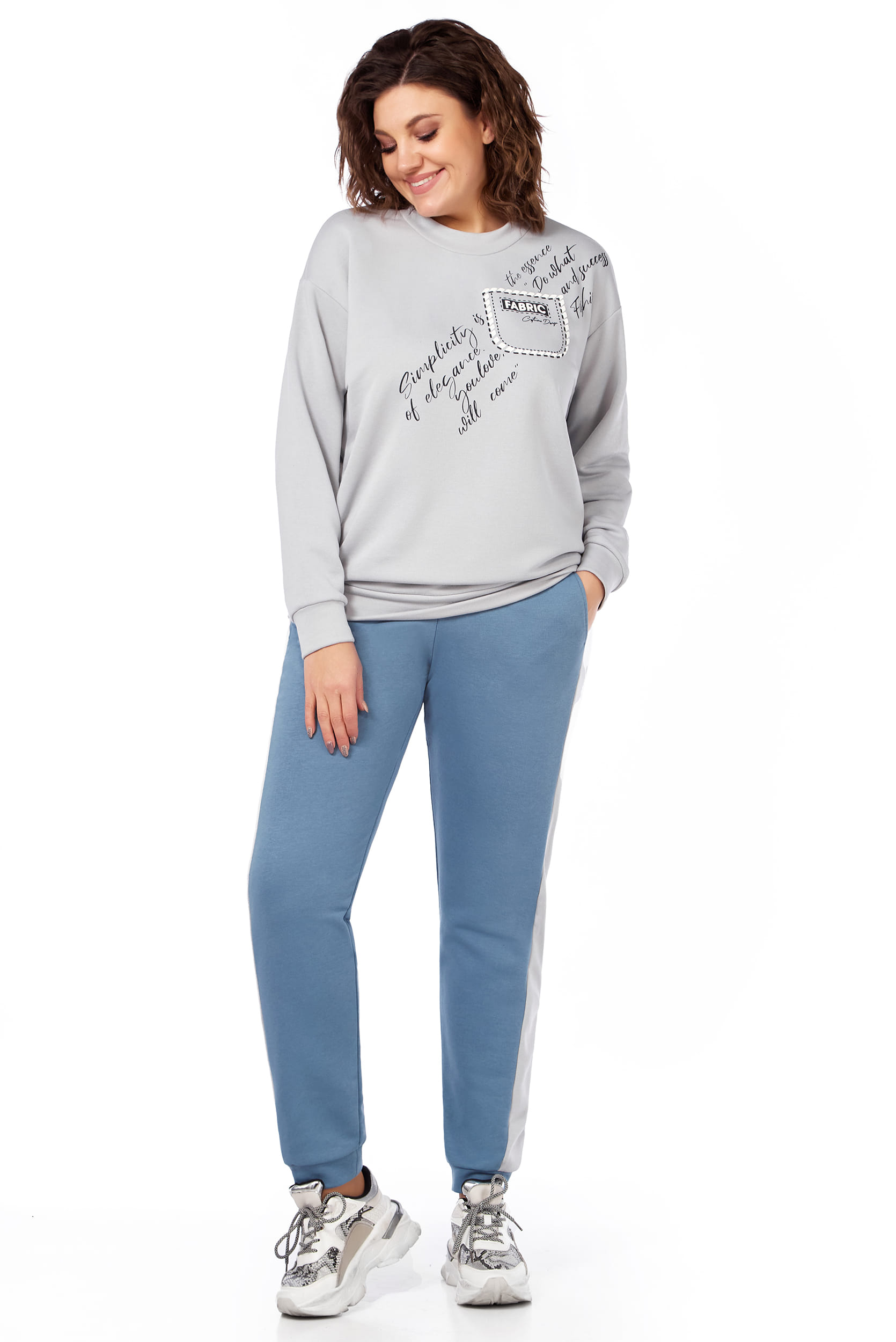 Костюм тройка LaKona 11565 Серо-Голубой