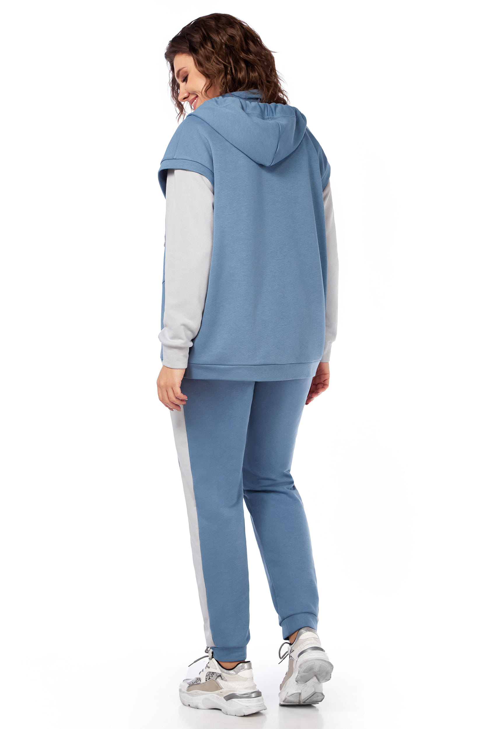 Костюм тройка LaKona 11565 Серо-Голубой