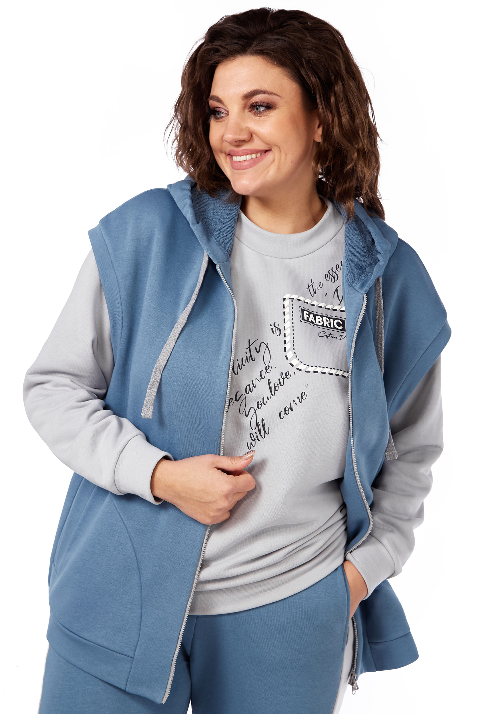 Костюм тройка LaKona 11565 Серо-Голубой