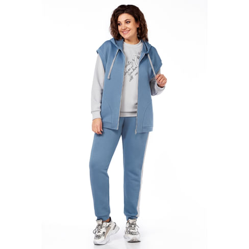 Костюм тройка LaKona 11565 Серо-Голубой