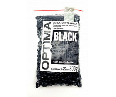 Воск пленочный в гранулах, с маслом какао / OPTIMA BLACK 200 г Depltouch