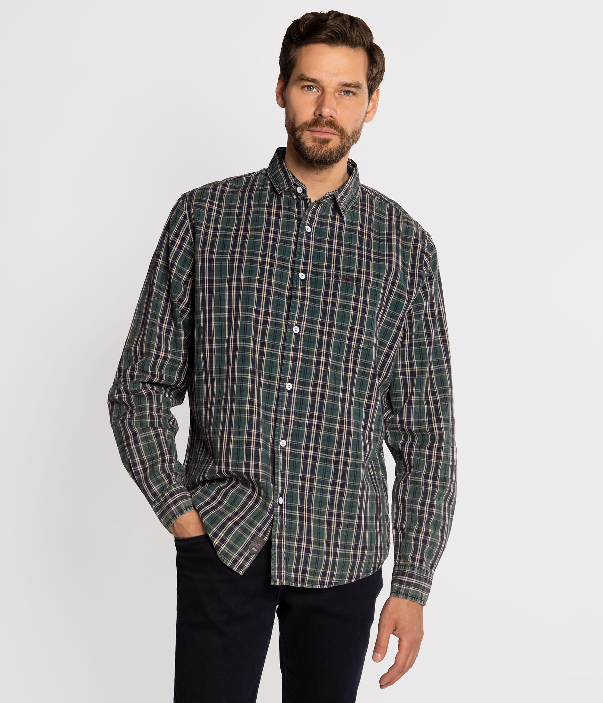 Рубашка Regular в клетку Lee Cooper MARIO 8330 DARK FOREST