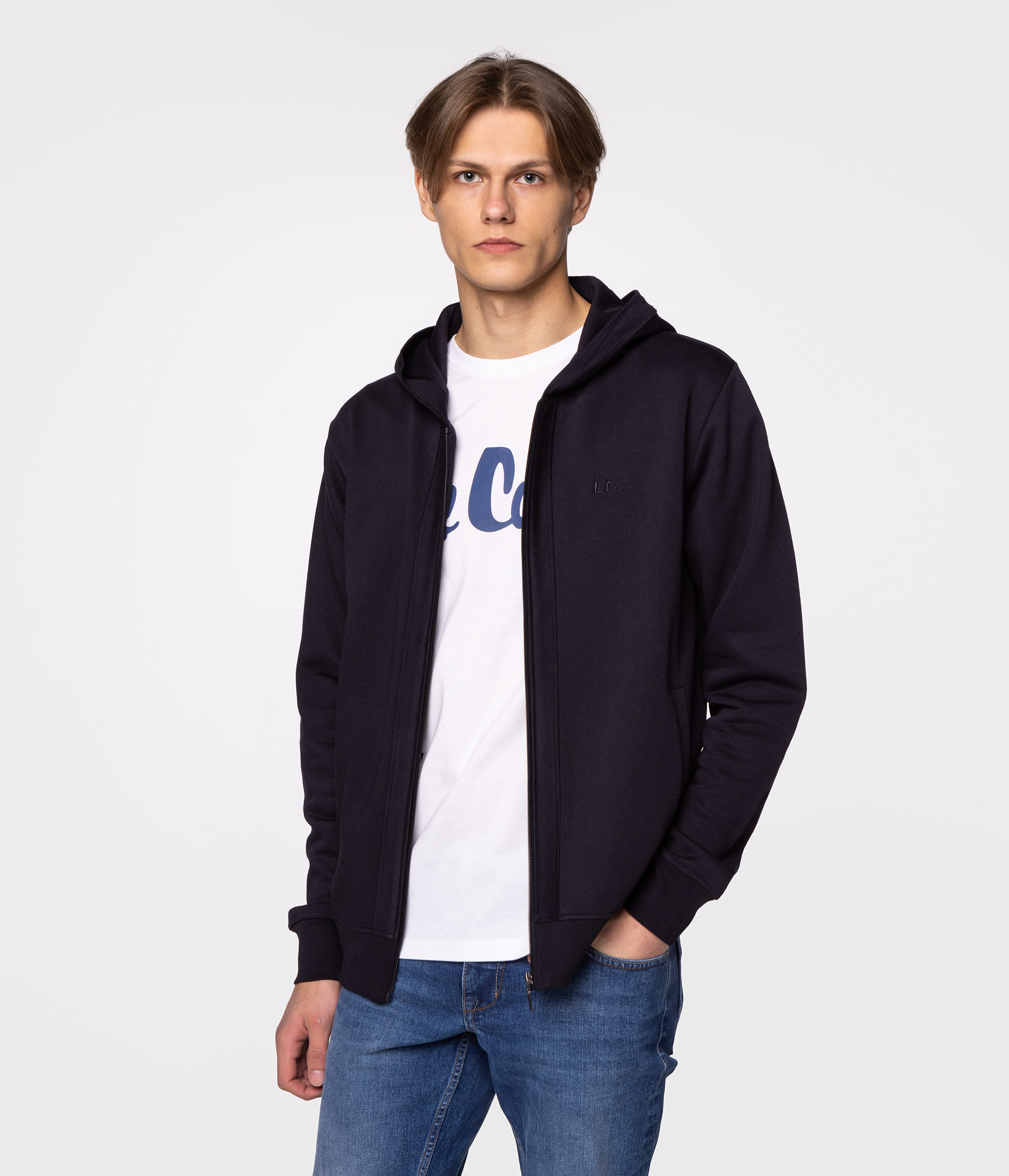 Толстовка на молнии с капюшоном Lee Cooper ELIOT 4200 NAVY