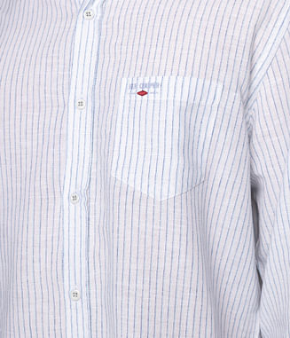 Рубашка Regular в полоску со льном Lee Cooper WILL 9144 WHITE