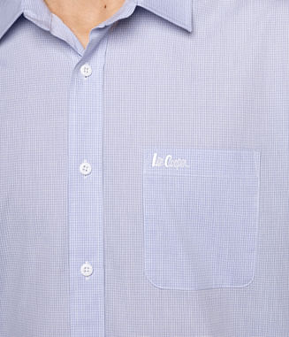 Рубашка Regular в мелкую клетку Lee Cooper VITO 1017 LIGHT BL