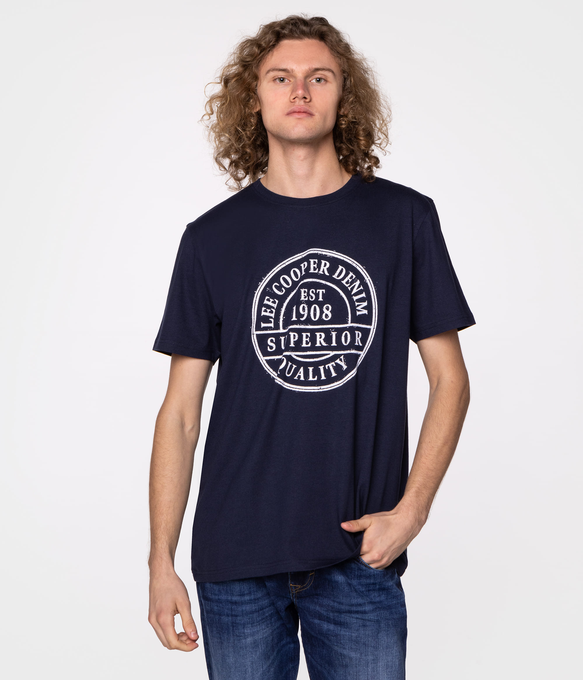 Футболка с принтом Lee Cooper BRAND8 8010 DRESS BLUE