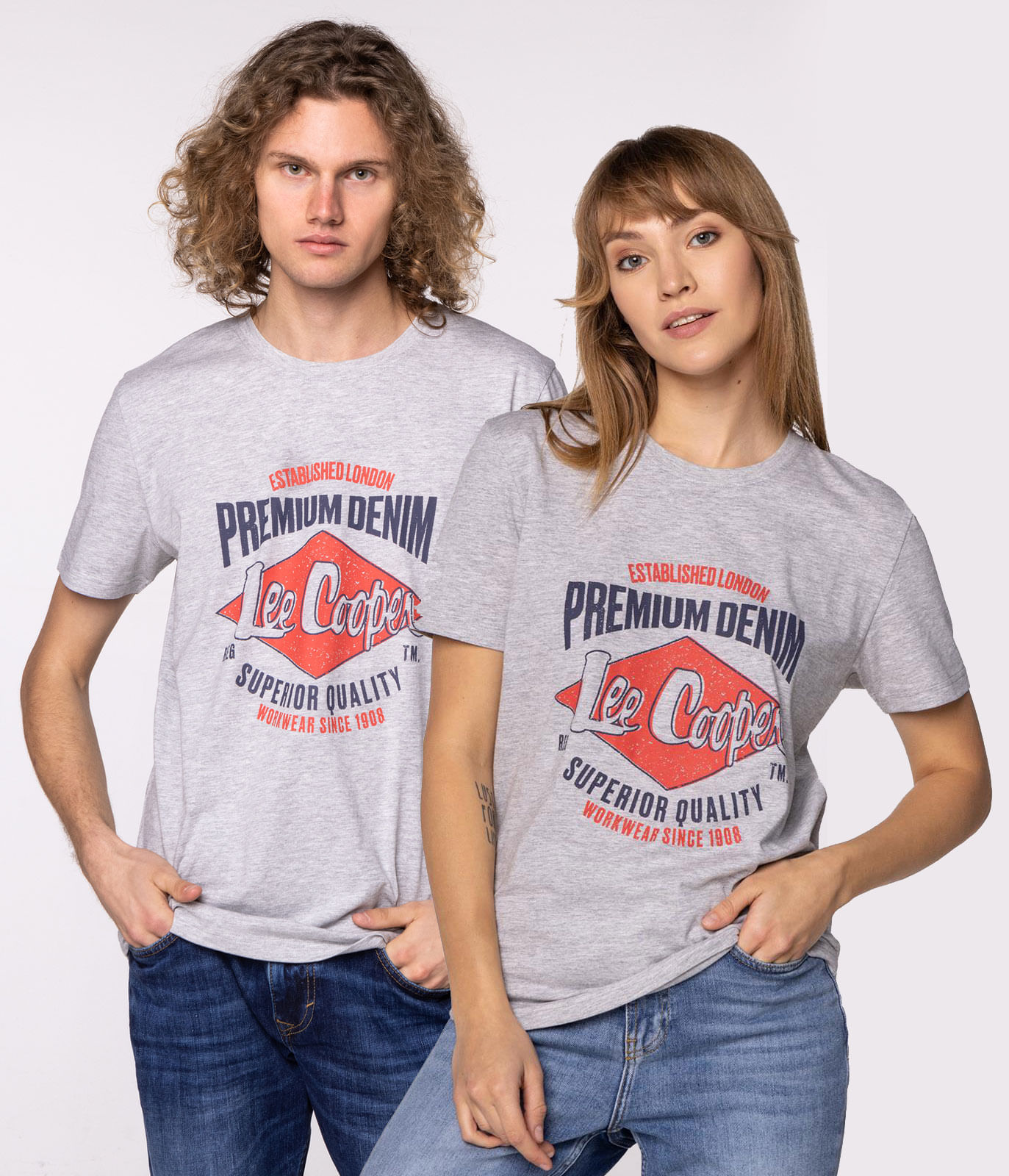 Майка унисекс с принтом Lee Cooper BRAND10 1020 GREY MEL