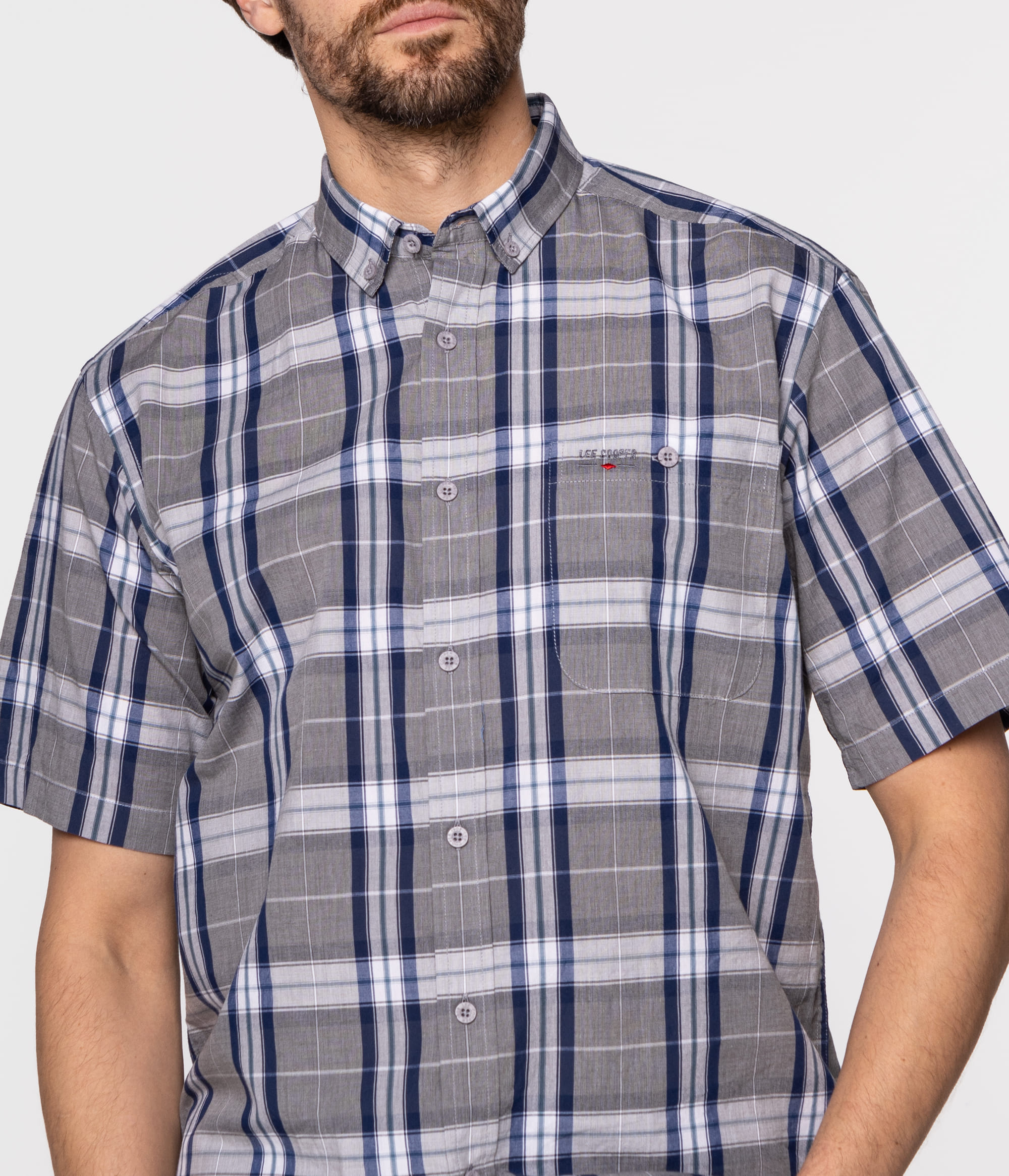 Рубашка Comfort короткий рукав Lee Cooper TENBY2 LK13 GREY