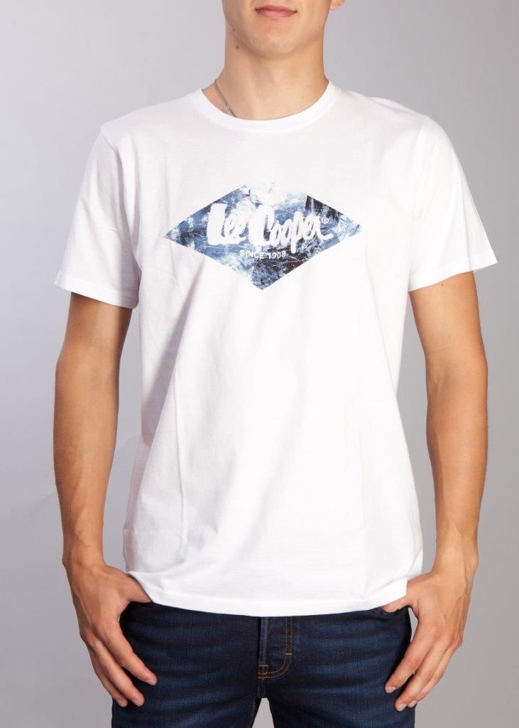 Майка с крупным логотипом Lee Cooper DIAMOND 2001 WHITE
