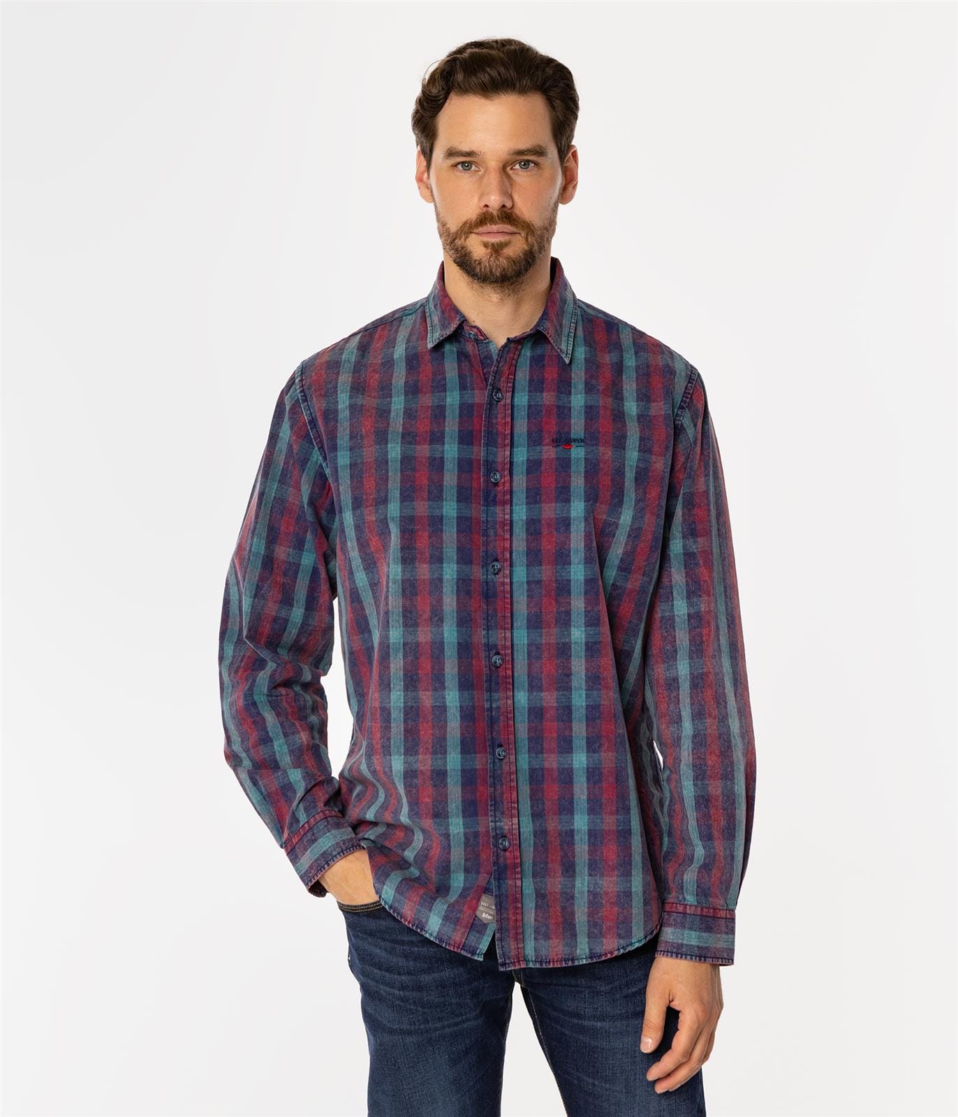 Рубашка Regular в клетку Lee Cooper WAYNE 9308 GREEN INDIGO