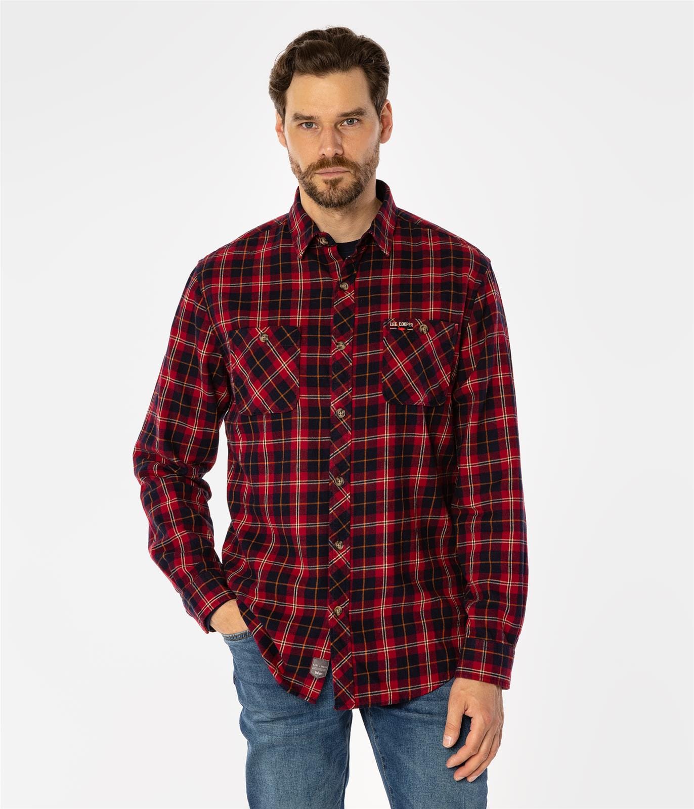 Рубашка в клетку Regular Lee Cooper WESLEY 9333 RED