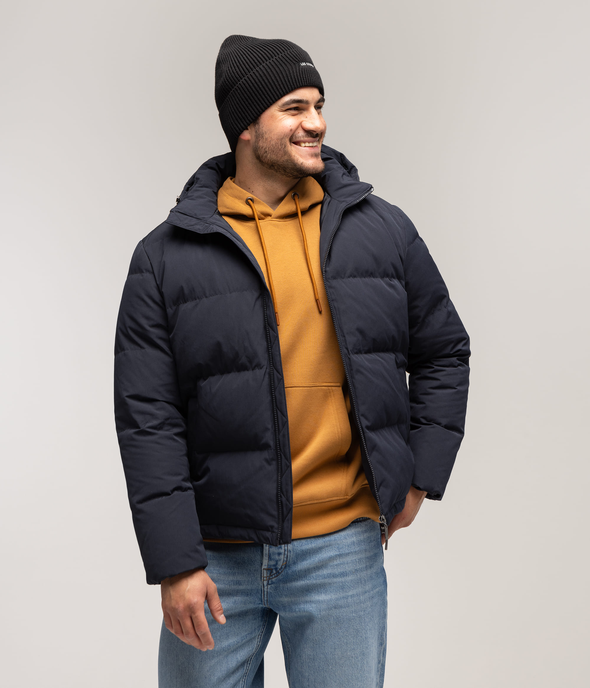 Пуховик с капюшоном Lee Cooper MAX 7030 NAVY