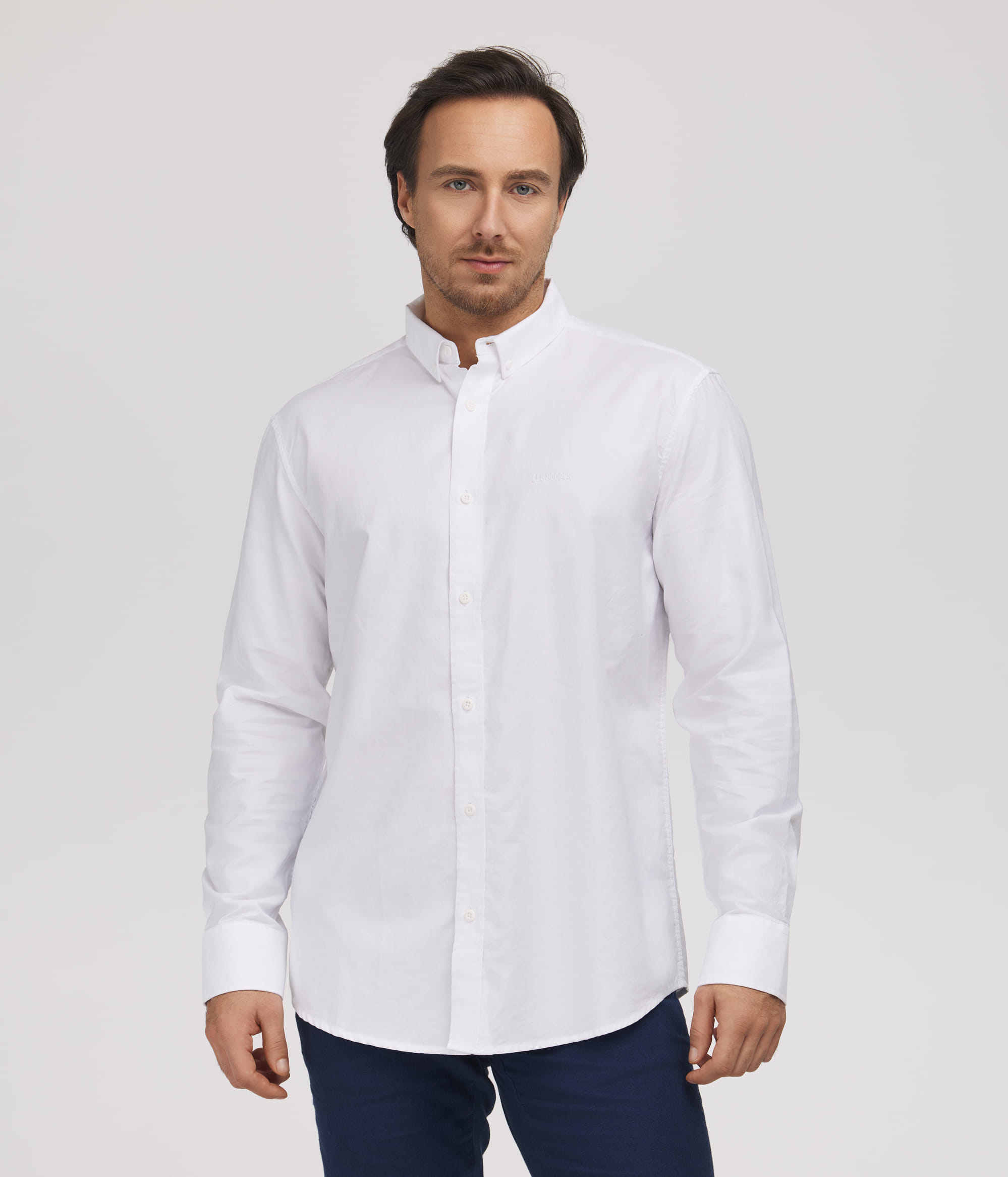 Хлопковая рубашка Comfort Lee Cooper LUCA OXFORD WHITE