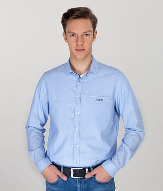 Рубашка Slim с длинным рукавом Lee Cooper MARK 2200 BLUE
