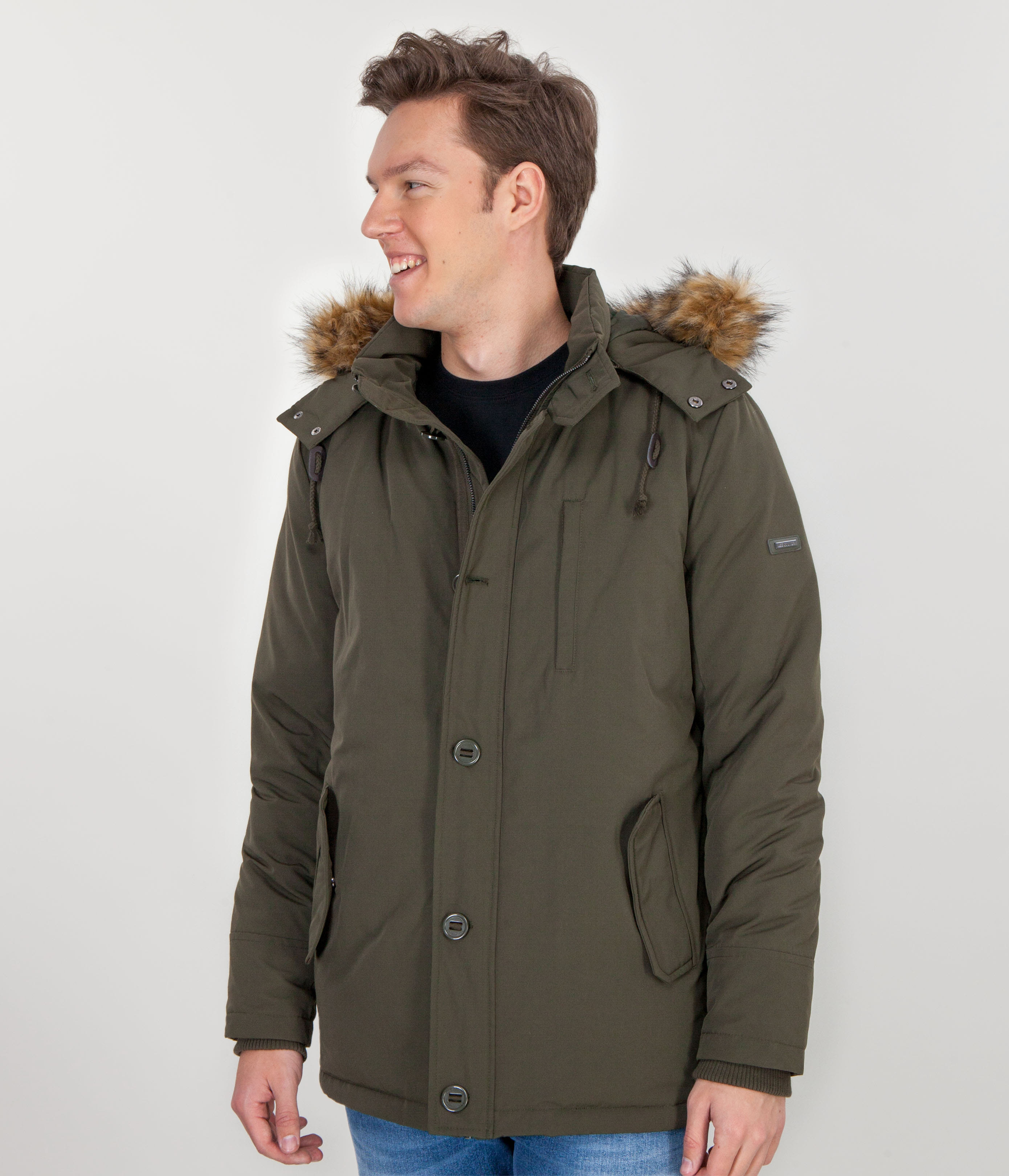 Пуховик со съёмным капюшоном Lee Cooper ASHTON 1905 KHAKI