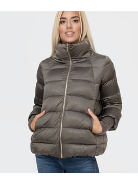 Стеганый пуховик с высоким воротником Lee Cooper LAURA 6071 BEIGE Стеганый пуховик с высоким воротником Lee Cooper LAURA 6071 BEIGE