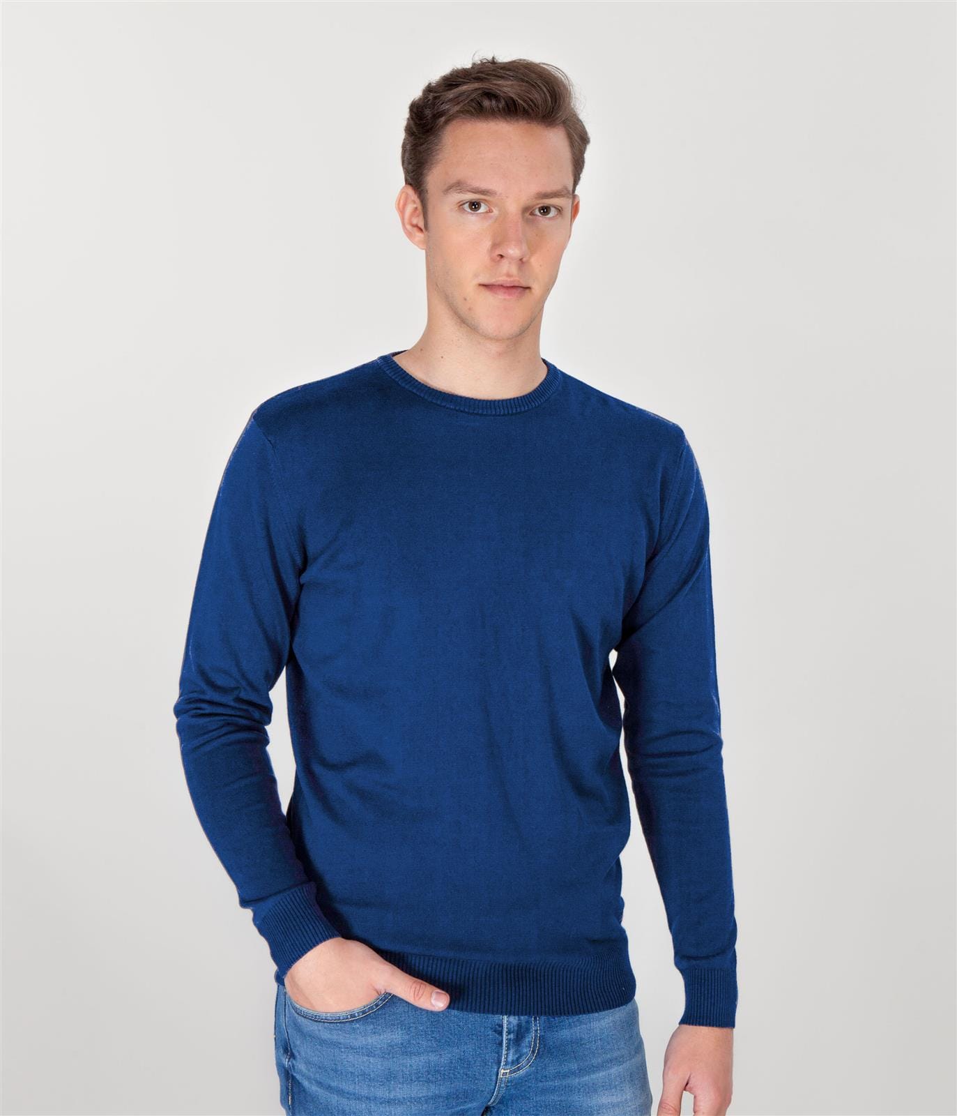 Свитер приталенный из хлопка Lee Cooper ANDY COTTON BLUE