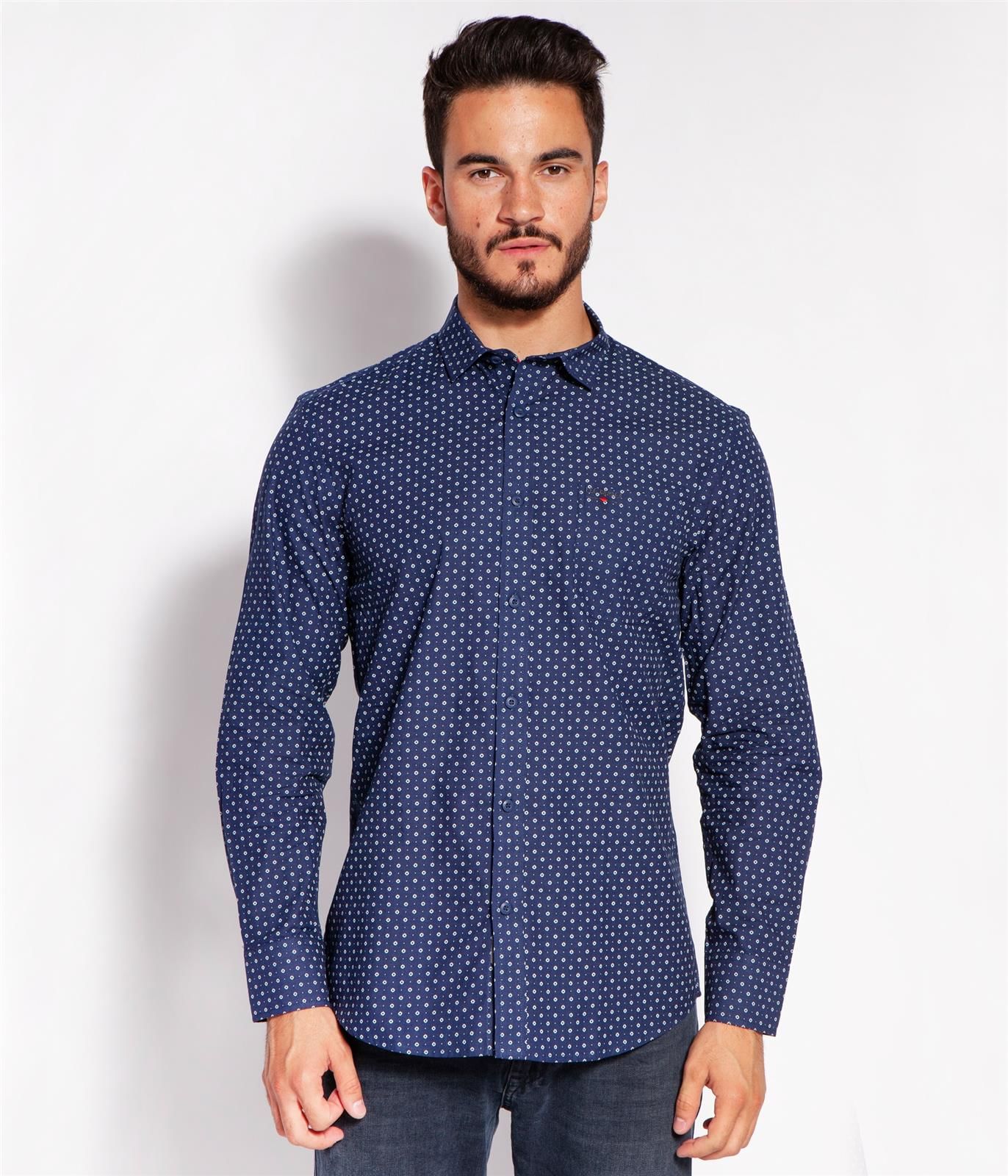 Рубашка Slim с микропринтом Lee Cooper HAMILTON 2269 NAVY